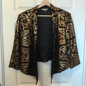 Alberto Makali gold sequin jacket blazer